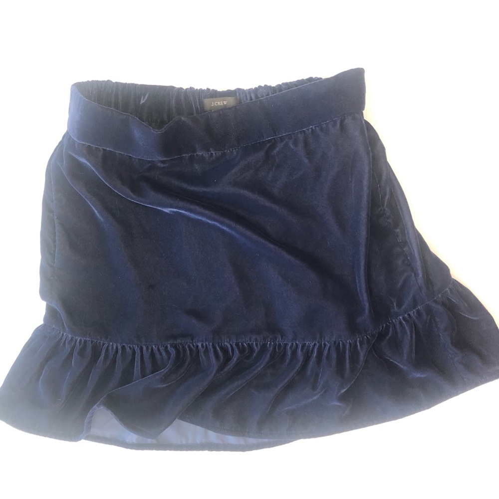 NEW WITH TAG! JCrew Velvet Blue Skirt With Pockets! Difficult to photograph!!